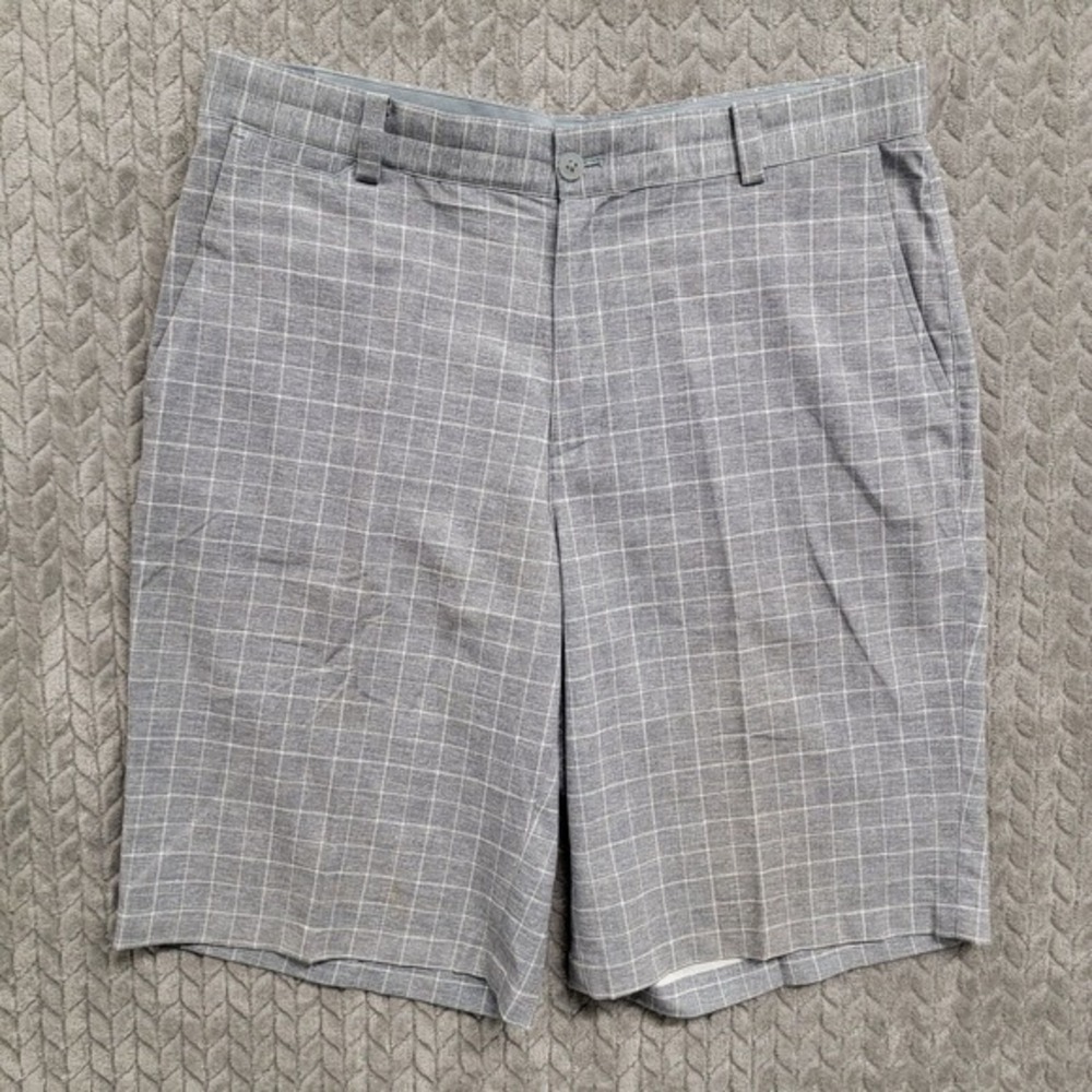 Nike Golf Dri-Fit Tour Performance Men's Shorts Size 34 Gray Fairway‎ Plaid